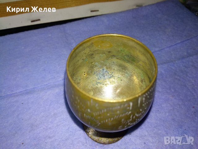 СТАРИННА РЪЧНО ОРНАМЕНТИРАНА БРОНЗОВА ЧАШКА За ЛИКЬОР За КОЛЕКЦИЯ БИТОВ КЪТ РЕТРО ИНТЕРИОР 27113, снимка 7 - Антикварни и старинни предмети - 43650741