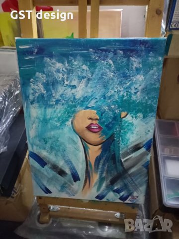 Картина Футуристично женско лице No face подписана автор 