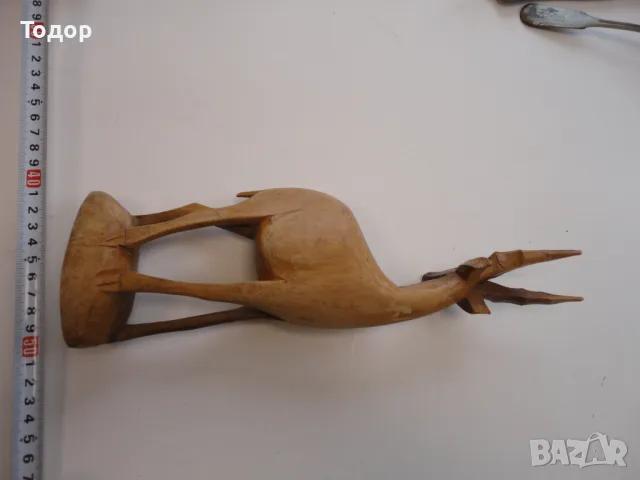 Дървена фигура пластика антилопа газела , снимка 2 - Декорация за дома - 50254795