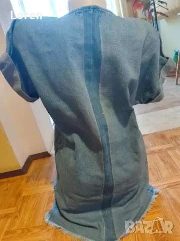 Дънкова рокличка или туника с връзки , снимка 8 - Рокли - 49533511