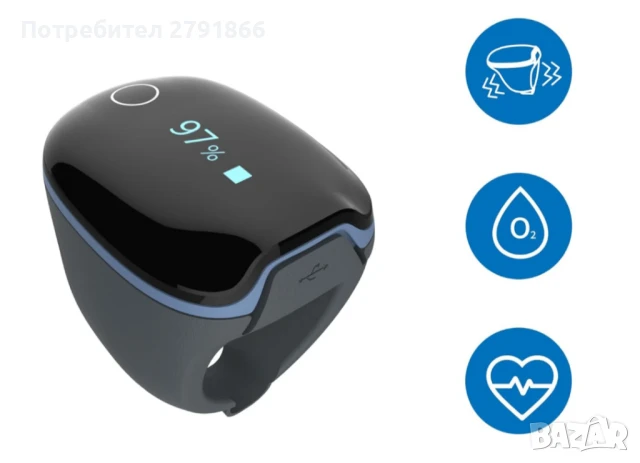 O2ring Bluetooth оксиметър наблюдение на сърдечната честота,кислородна сатурация , снимка 4 - Други - 51117835