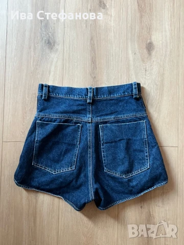 дънкови нови елегантни висока талия класически къси панталони памучни оригинални деним шорти и, снимка 2 - Къси панталони и бермуди - 50930714