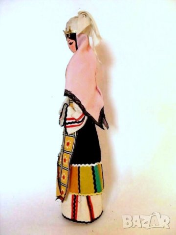 Стара дървена, етно, битова кукла, тракийка(9.1), снимка 4 - Антикварни и старинни предмети - 43680965