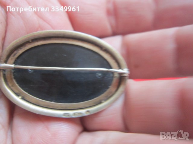 Уникална руска позлатена сребърна брошка с камък 875, снимка 7 - Други - 36769203