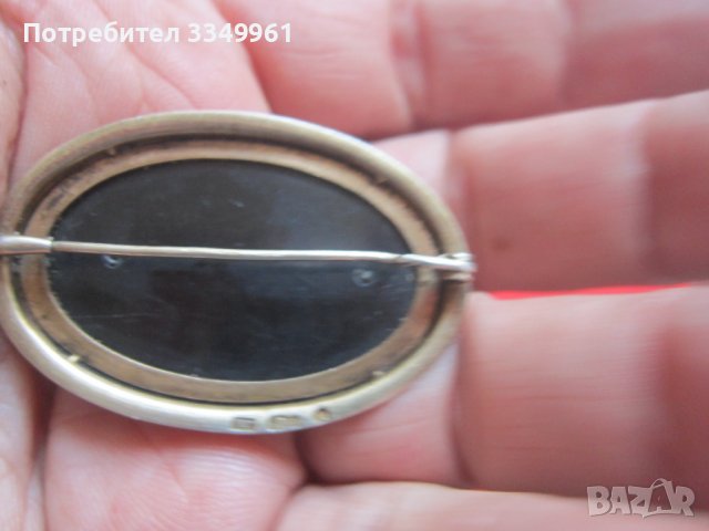 Уникална руска позлатена сребърна брошка с камък 875, снимка 7 - Други - 36769203