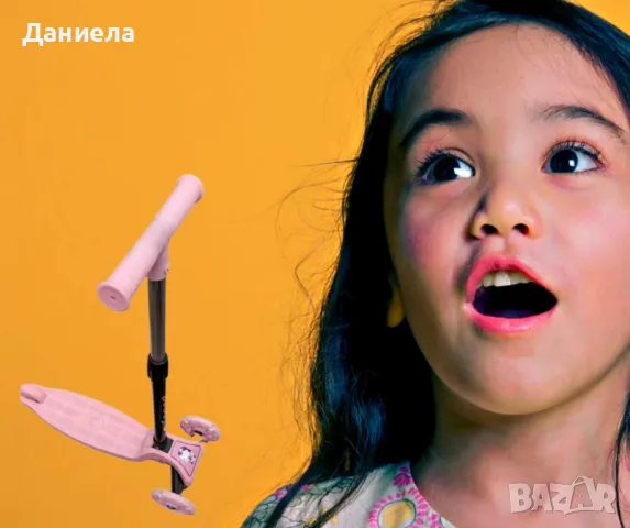 Детски розов скутер за момиче, снимка 3 - Скутери и тротинетки - 48517388