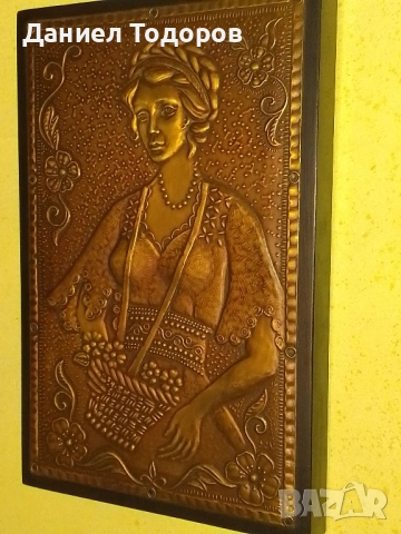 Красива Стара Медна Декоративна Картина , Медно Пано, снимка 7 - Картини - 51534656