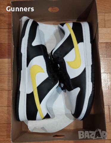 Nike Dunk Low Black/White/Opti Yellow, 42, снимка 6 - Спортни обувки - 43717088