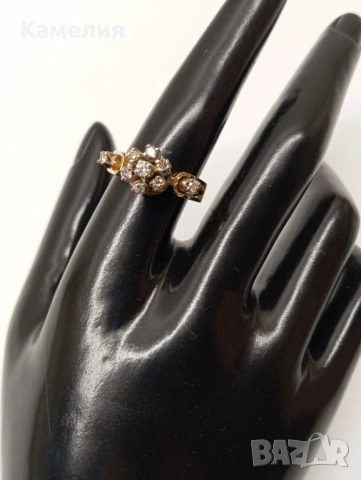 Златен пръстен с брилианти. , снимка 11 - Пръстени - 53532770