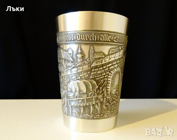 Западно Германска чаша,халба от калай Нюрнберг. , снимка 2 - Антикварни и старинни предмети - 26694716
