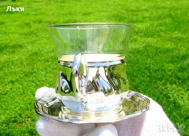 Посребрена чаша с чиния Quist W.Germany , снимка 4 - Чаши - 33341119