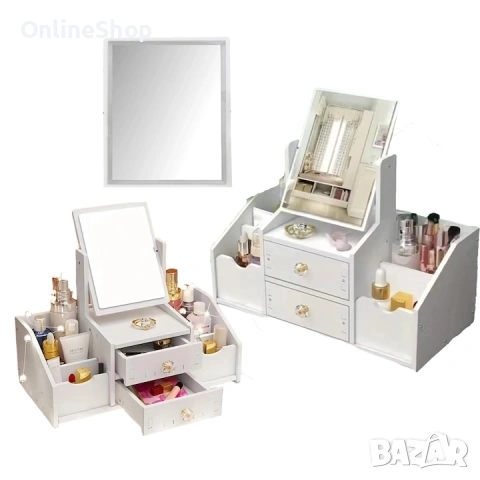 Многофункционален органайзер за грим с огледало, снимка 6 - Огледала - 53479804