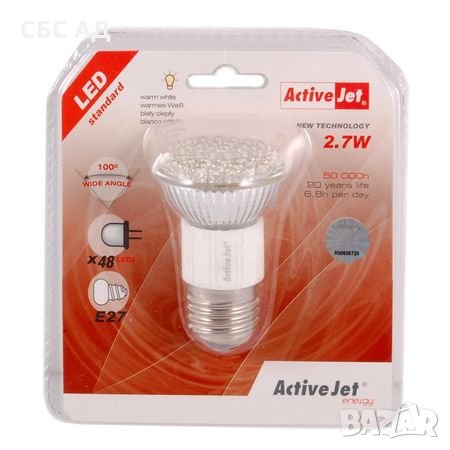 Крушка LED ActiveJet AJE-W4827WW, E27, 2.7W, топло бяла, снимка 2 - Крушки - 27800087