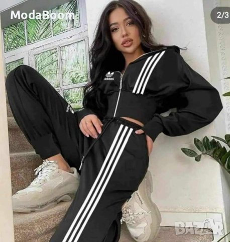 💥🖤Adidas стилен черен дамски екип🖤💥, снимка 1 - Спортни екипи - 43974905