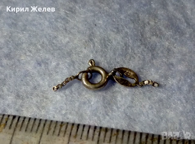 СТАРА СРЕБЪРНА КАРАБИНКА ЗАКОПЧАЛКА За КОЛИЕ ЛАНЕЦ ВЕРИЖКА ГРИВНА СРЕБРО 925 ПРОБА 30233, снимка 4 - Други - 50510893