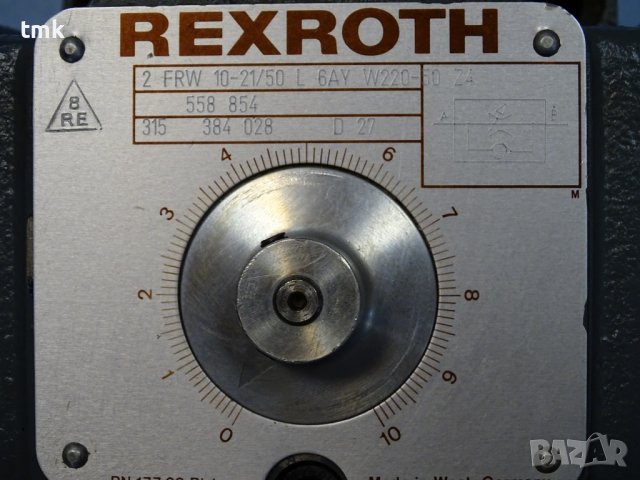хидравличен регулатор на дебит Rexroth 2FRW 10-21/50 L 6AY W 220-50 Z4 2-way flow control valve , снимка 2 - Резервни части за машини - 37738991