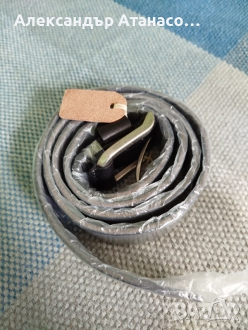 Кожен колан 130см, естествена кожа, метална катарама, нов