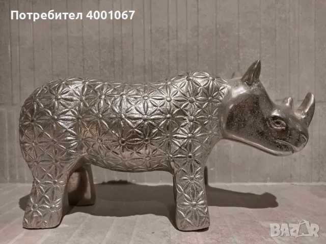  метална статуетка на носорог 30 sm , снимка 1