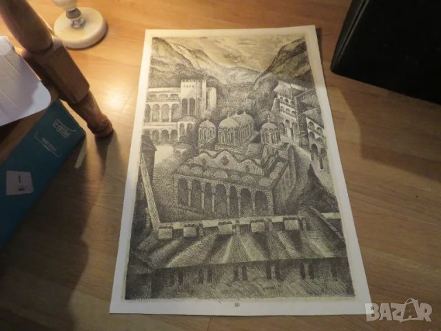 Голяма Стара картина - Рилски манастир - рисувана 70те г. - една картина от професионалист - Елка Бу