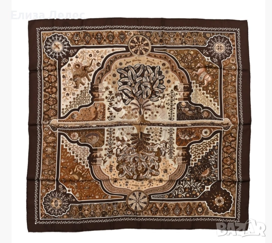 Hermes оригинален копринен шал 90/90 см., снимка 2 - Шалове - 52923743