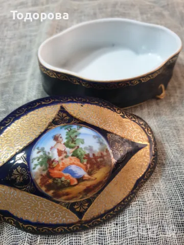 Порцеланова кобалтова бижутиера, снимка 5 - Антикварни и старинни предмети - 47905093