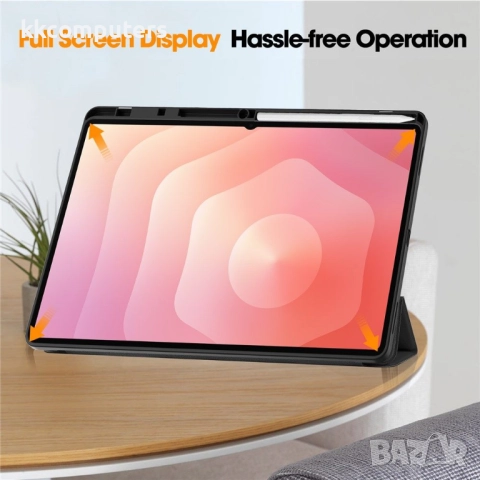 Защитен Кожен калъф за Samsung Galaxy Tab S11 Ultra с Протектор, Стойка и Слот за писалка | Зелен, Ч, снимка 9 - Калъфи, кейсове - 52088554