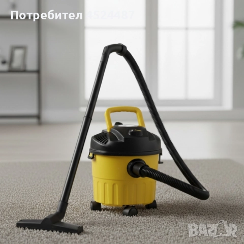 Мощна прахосмукачка за сухо и мокро почистване с 10L контейнер