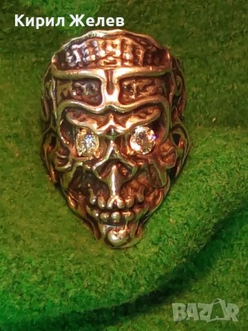 СРЕБЪРЕН НЕО ГОТИК АРТ ПИРАТСКИ ПРЪСТЕН ЛАКИРАНО СРЕБРО 925 с ЮВЕЛИРНО ФАСЕТИРАНИ ЦИРКОНИ 36160