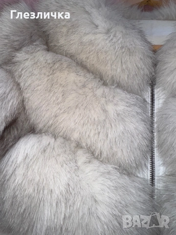 Бял кожух от лисица , нов, снимка 4 - Якета - 52979776