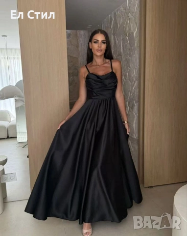 📌#Елегантна #дамска #рокля Сатен С и М размер 41 евро Еконт, снимка 2 - Рокли - 53458724