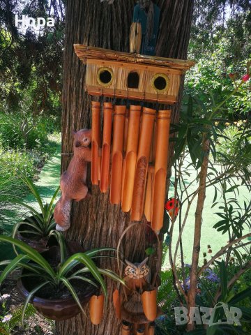 Вятърен звънец от дърво Къщичка , снимка 2 - Декорация за дома - 37454862