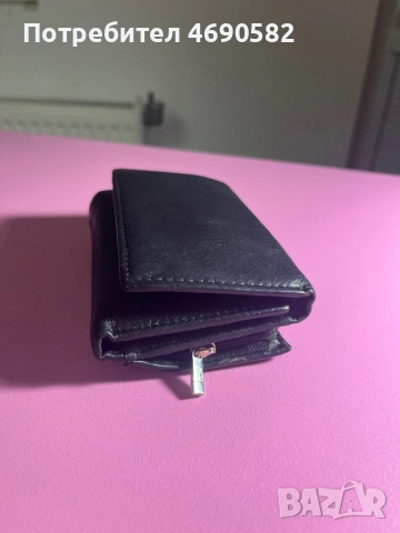 Черен портфейл от естествена кожа