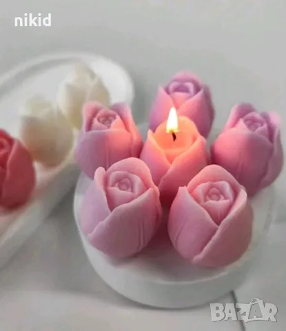 3d отворено Лале силиконов молд форма декорация украса фондан торта шоколад бонбон гипс смола, снимка 6 - Форми - 32424273