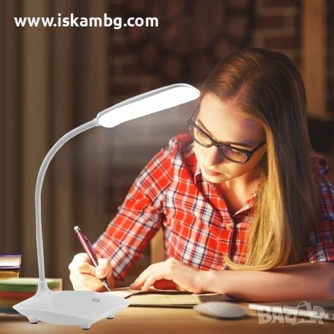 ЛЕД настолна лампа с чупещо рамо с регулиране на светлината - код 3742, снимка 8 - Настолни лампи - 37997442