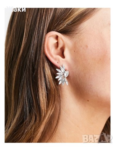 Дамски обеци с цирконии, снимка 3 - Обеци - 40521720