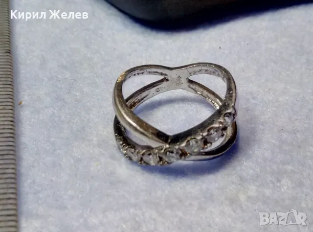 ФЕШЪН АРТ СКЪПОЦЕНЕН СРЕБЪРЕН ПРЪСТЕН РОДИЛАНО СРЕБРО 925 с ФАСЕТИРАНИ БЛЕСТЯЩИ ЦИРКОНИ 47578, снимка 4 - Пръстени - 50354698