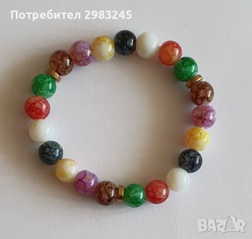 Гривна с цветни мъниста , снимка 2 - Гривни - 50028468