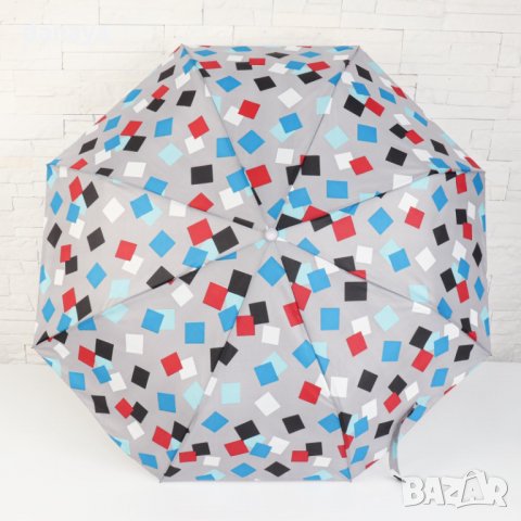 2225 Автоматичен сгъваем чадър за дъжд Квадрати, снимка 2 - Други - 33161169