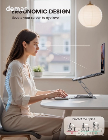 Поставка за лаптоп/таблет Lamicall, въртяща се на 360°, (10-17.3''), снимка 3 - Други - 51880427