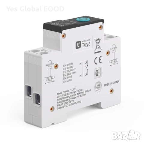 TONGOU WiFi смарт ключ 1P+N 32A с електромер Tuya, снимка 4 - Друга електроника - 52937413