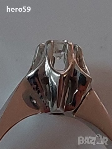 Дамски златен 18к пръстен с брилянт 0.20 карата/злато 750/, снимка 8 - Пръстени - 38518932