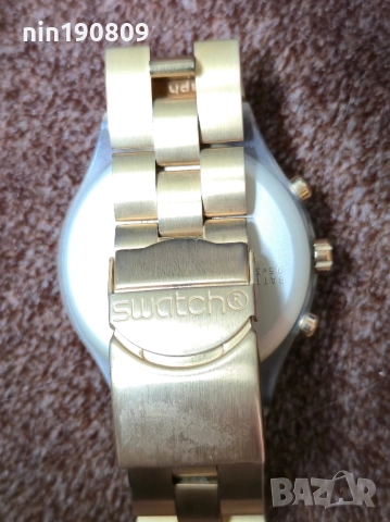 Часовник Swatch Irony Diaphane - Златен хронограф , снимка 6 - Мъжки - 51626572