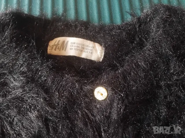 H&M детска къса жилетка наметало за момиче 122-128 см., снимка 2 - Детски пуловери и жилетки - 49441601