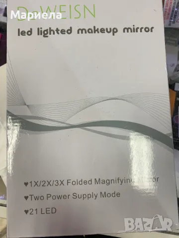 Трикратно осветено огледало с 21 LED светлини, сензорен екран и 3X/2X/1X увеличение, снимка 7 - Други - 47339435