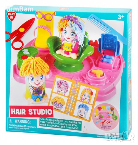 Забавен комплект с пластилин "Фризьорски салон" / Playgo, снимка 2 - Образователни игри - 38222009