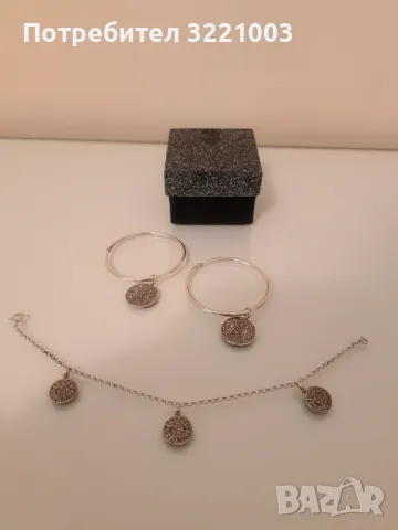 Комплект дамски сребърни бижута, снимка 3 - Обеци - 50410023