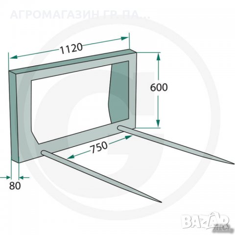 ТРАНСПОРТНА ВИЛКА ЗА БАЛИ , снимка 2 - Селскостопанска техника - 33480193