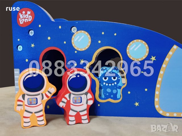 НОВИ! Дървен СОРТЕР совалка - космически кораб / ракета с 6 фигурки, снимка 3 - Образователни игри - 32150673