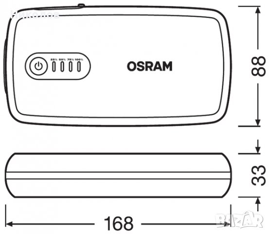 Външна батерия – джъмп стартер OSRAM BATTERYstart 300 за стартиране на двигателя 13000mAh 12V, снимка 5 - Аксесоари и консумативи - 39916251