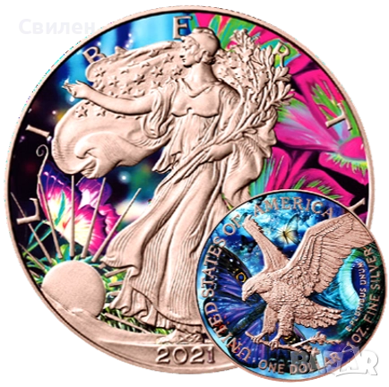 Седем унции сребро Silver American Eagle , снимка 16 - Нумизматика и бонистика - 50240091